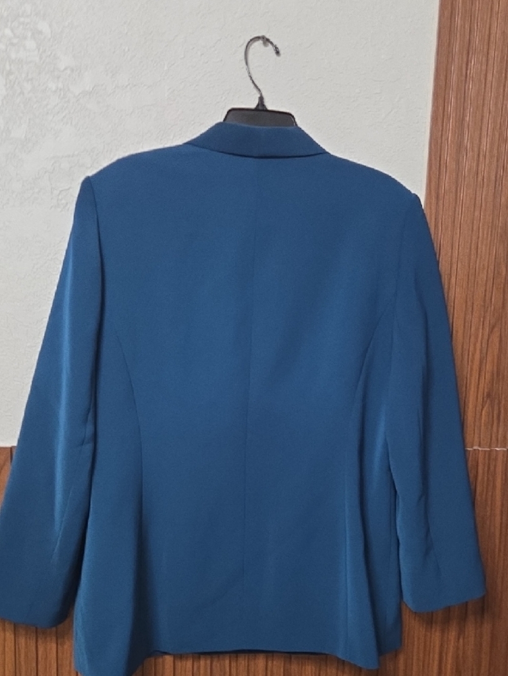 Le Suit Teal Blue Shawl Collar Blazer with Decorative Buttons Size 18 - Picture 4 of 5